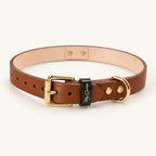 Collare in vera pelle liscia – Gold